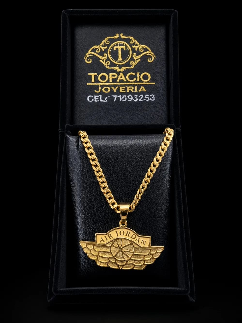 Collar de plata bañada en oro, CDP-0002
